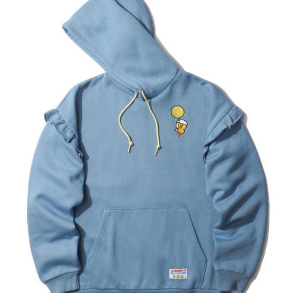 CHOCOOLATE Sweaters - CHOCOOLATE: LINE FRIENDS embroidered ruffled hoodie SZ S